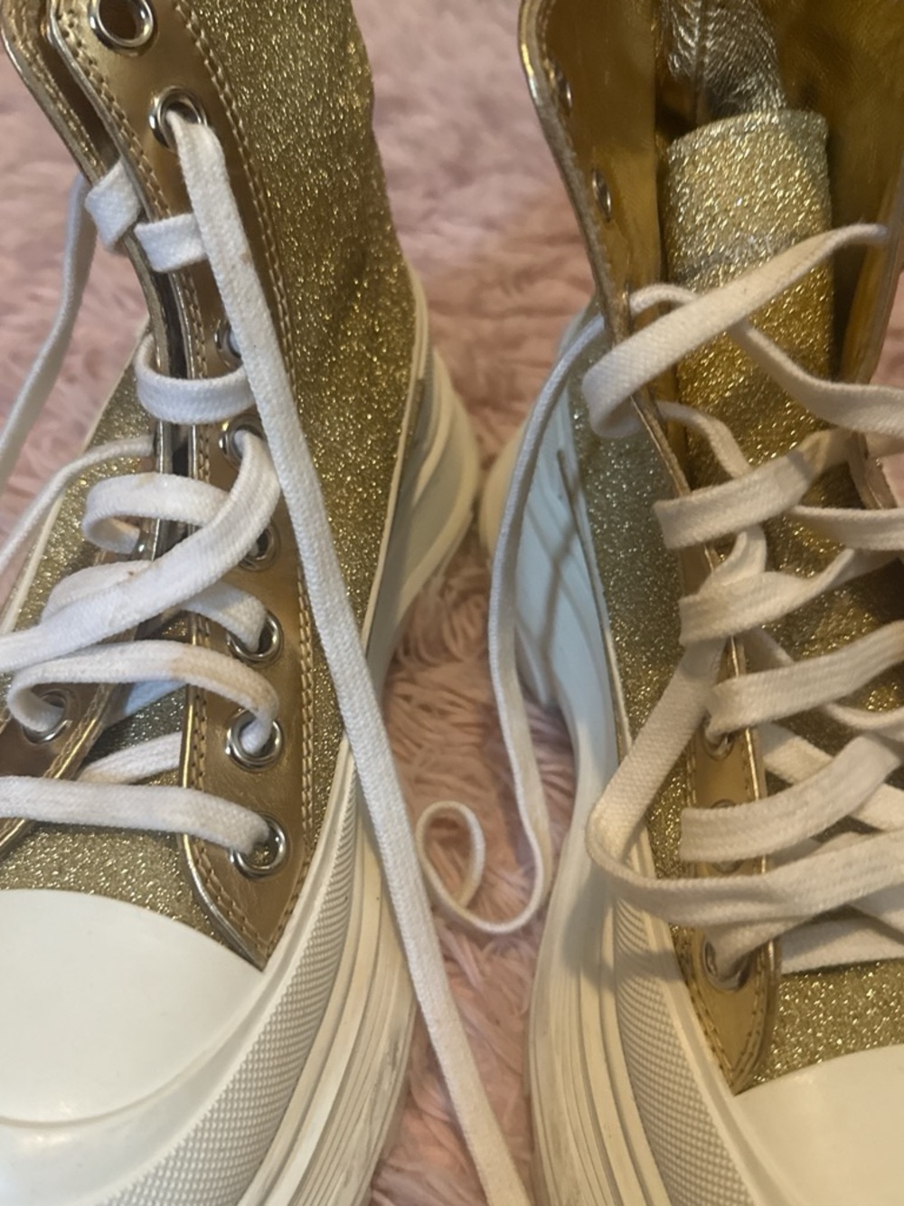Gold Alexander McQueen Shoes
